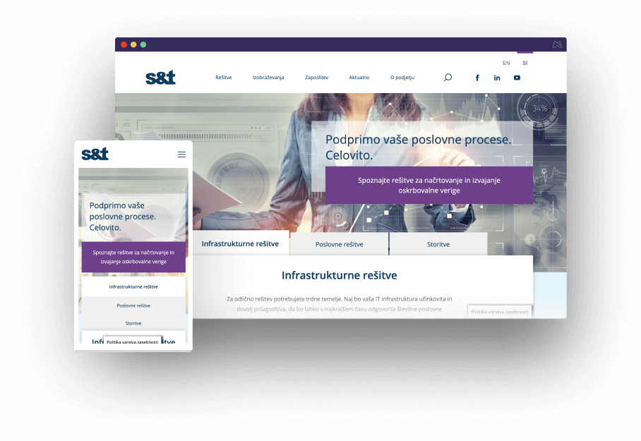 S&T – moderno B2B spletno mesto