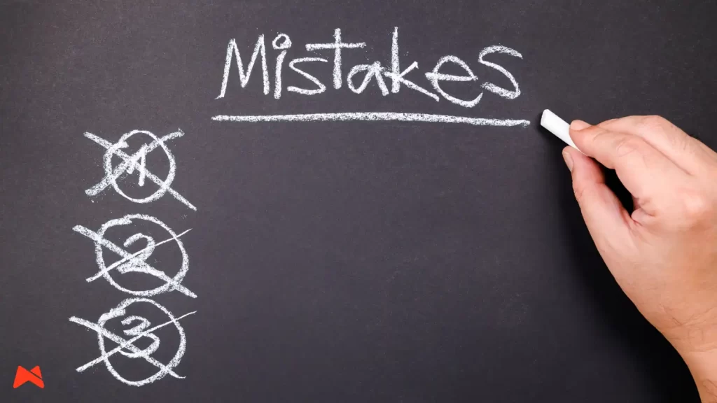 Vizual z najpogostejšimi napakami pri blogih brez konverzije