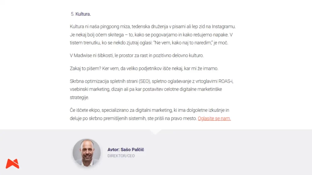 Primer vpliva avtorstva in vira na SEO vidnost