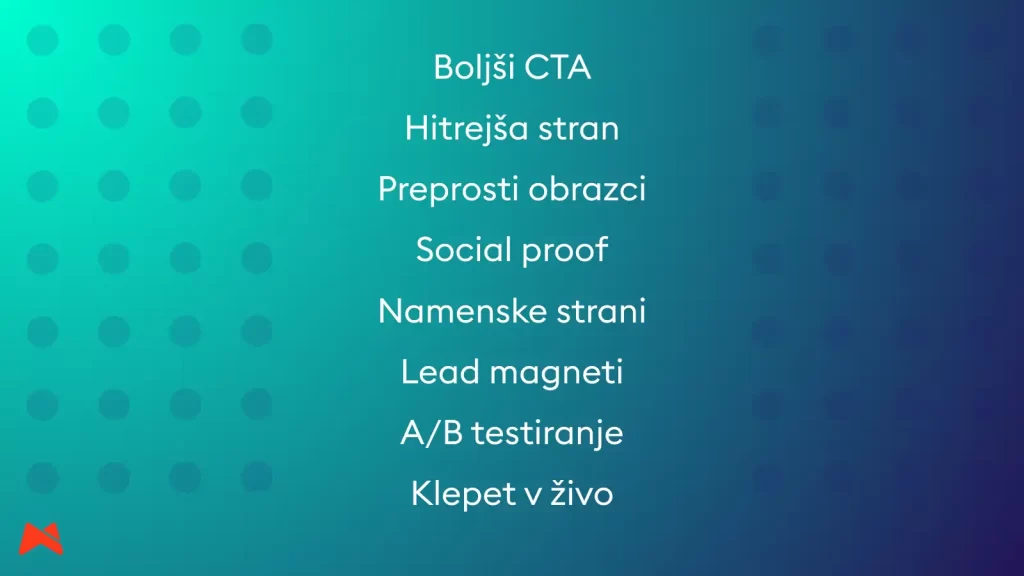 praktične ideje kako spletna stran generira več leadov