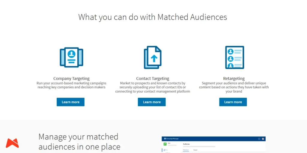 Primer uporabe funkcije LinkedIn Matched Audiences za remarketing